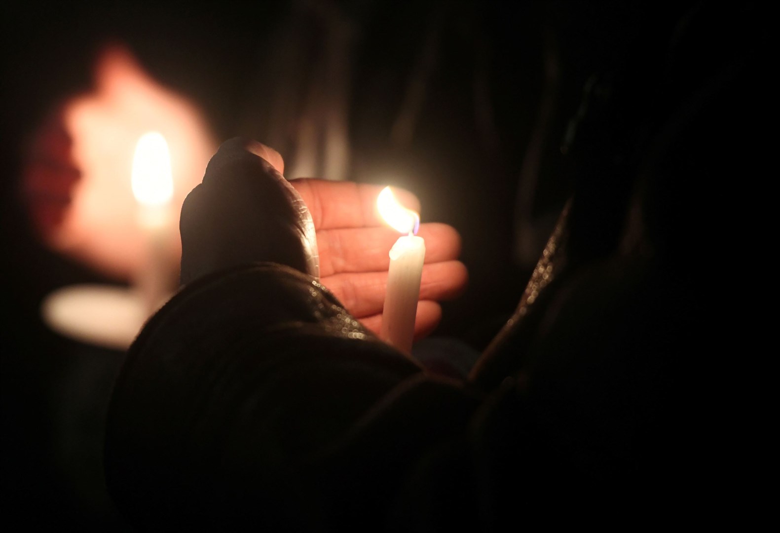 Candles were lit in memory of those who have died. Picture: James Mackenzie