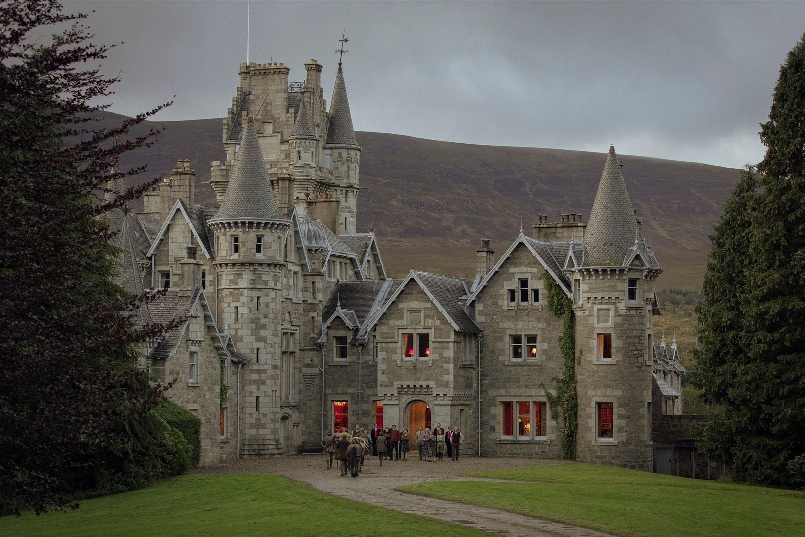 Picture shows: The hit series The Crown being filmed at Ardverikie Estate at Kinlochlaggan.
