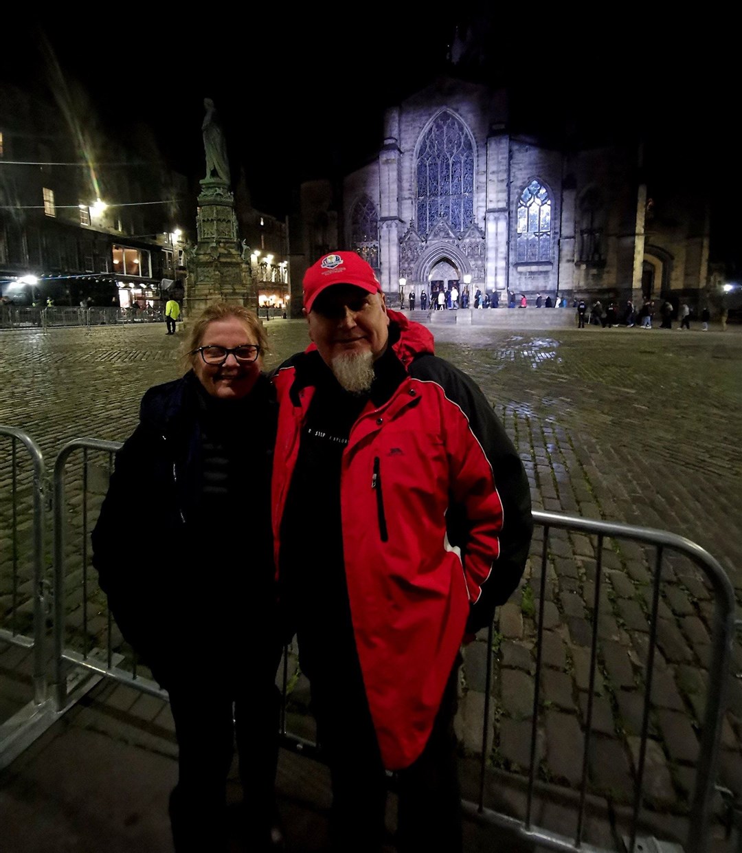 Siblings Mitch Stevenson and Moira Henderson made it into the cathedral to pay their respects to the Queen around 1am (Mitch Stevenson/PA)