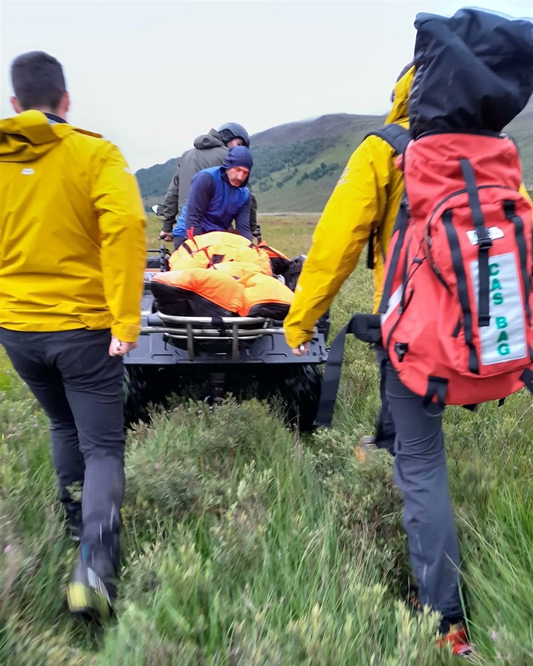 The Cairngorm Mountain Rescue Team rescued a horserider who sustained a leg injury while crossing a stream in Glen Banchor near Newtonmore.