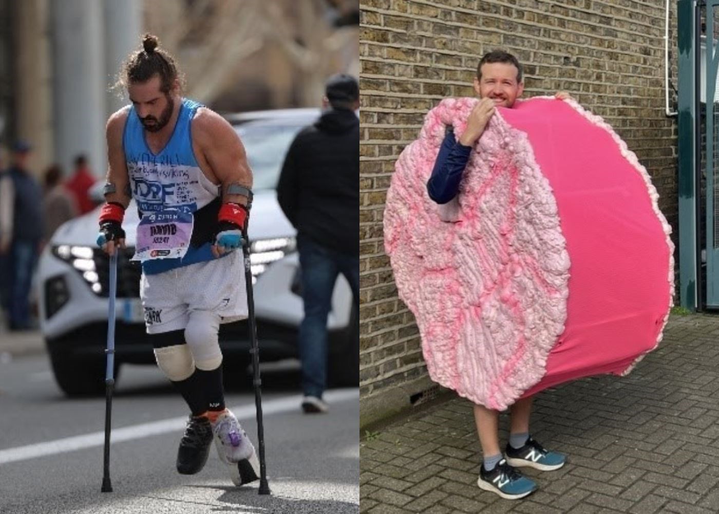 David Wetherill, left pic, and Alex Paget who are attempting to break records at the London Marathon (Guinness World Records/PA)