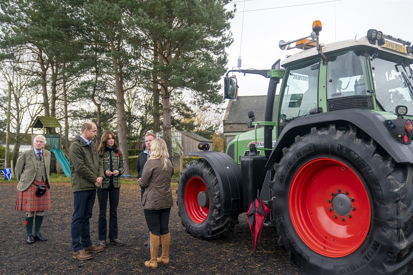 The royal couple also visited Brodieshill Farm (Jane Barlow/PA)