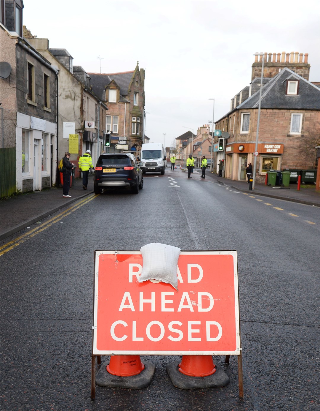 Damaged building following RTC on Grant Street as car hits former William Hill on junction with Lochalsh Road on Thursday night..Picture HN&M staff..