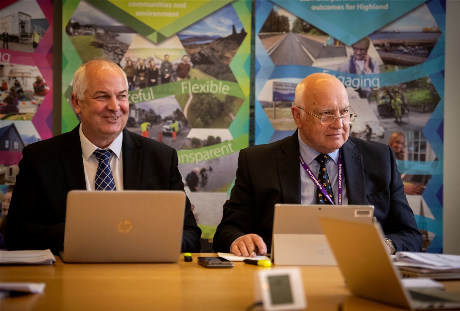 Highland Council Leader, Cllr Raymond Bremner (left) and Councillor Bill Lobban. Picture: Callum Mackay.