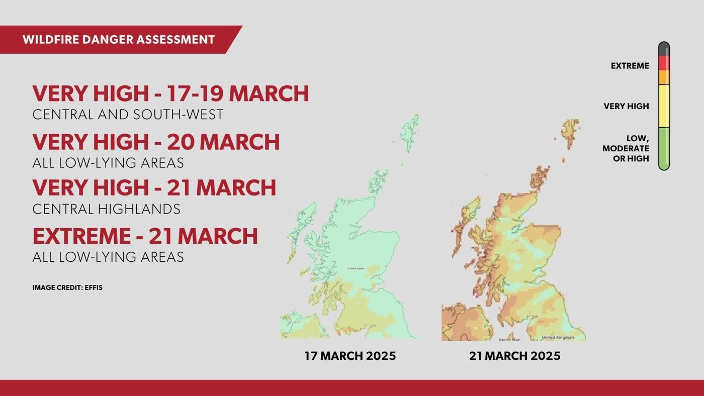 Wildfire risk on 21 March.