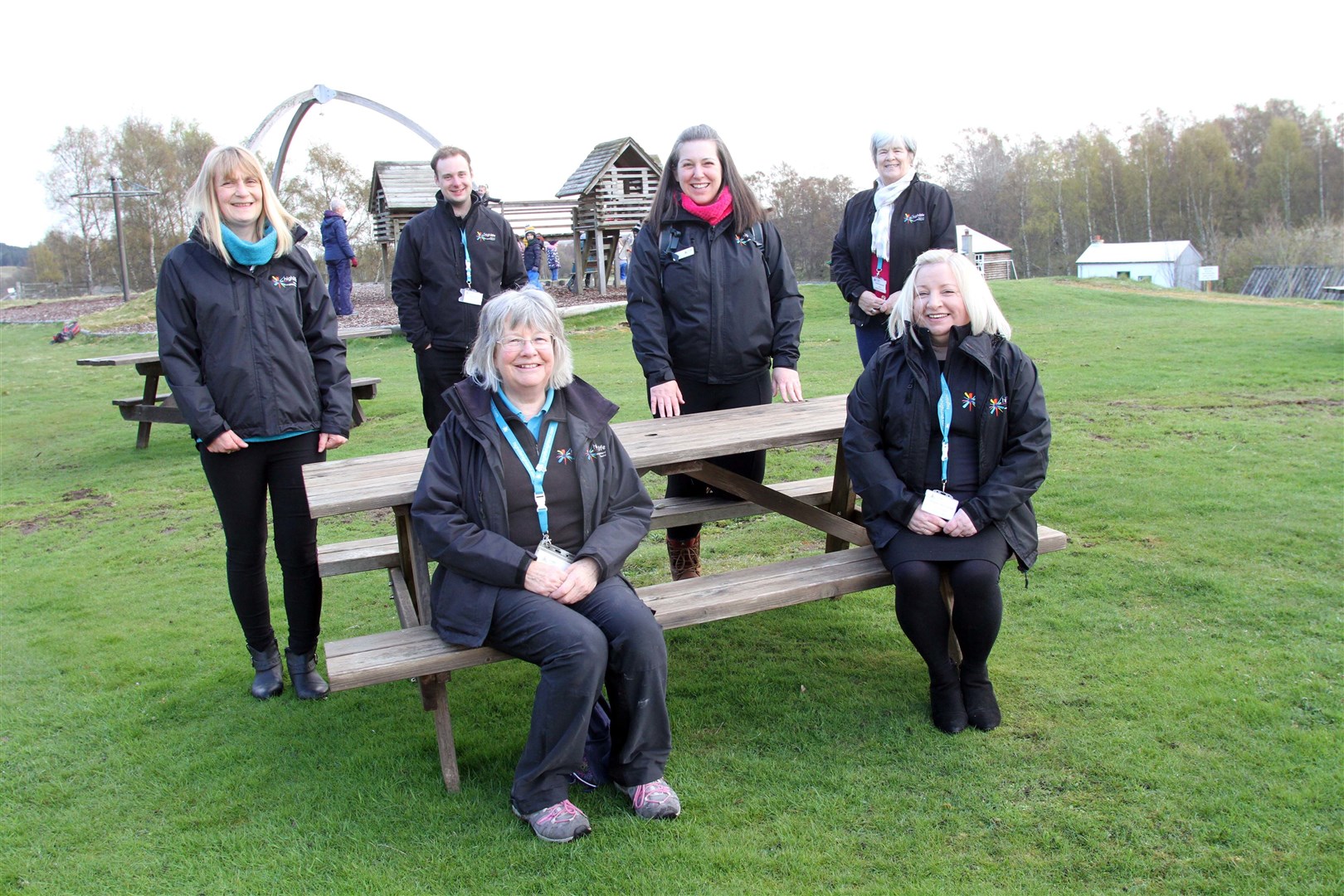 Staff ready to welcome back visitors: Lorna Cruickshank, Callum Black, Jo Hopkins, Rachel Chisholm, Liz English and Heather MacDonald.