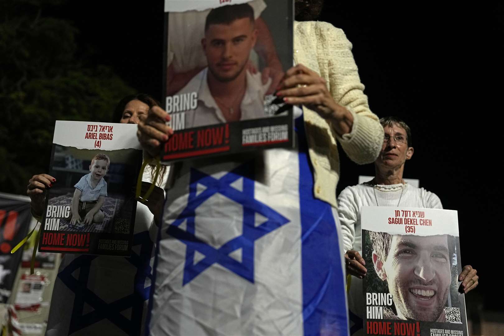 Hostages taken from Israel continue to be held by Hamas (AP Photo/Ariel Schalit))