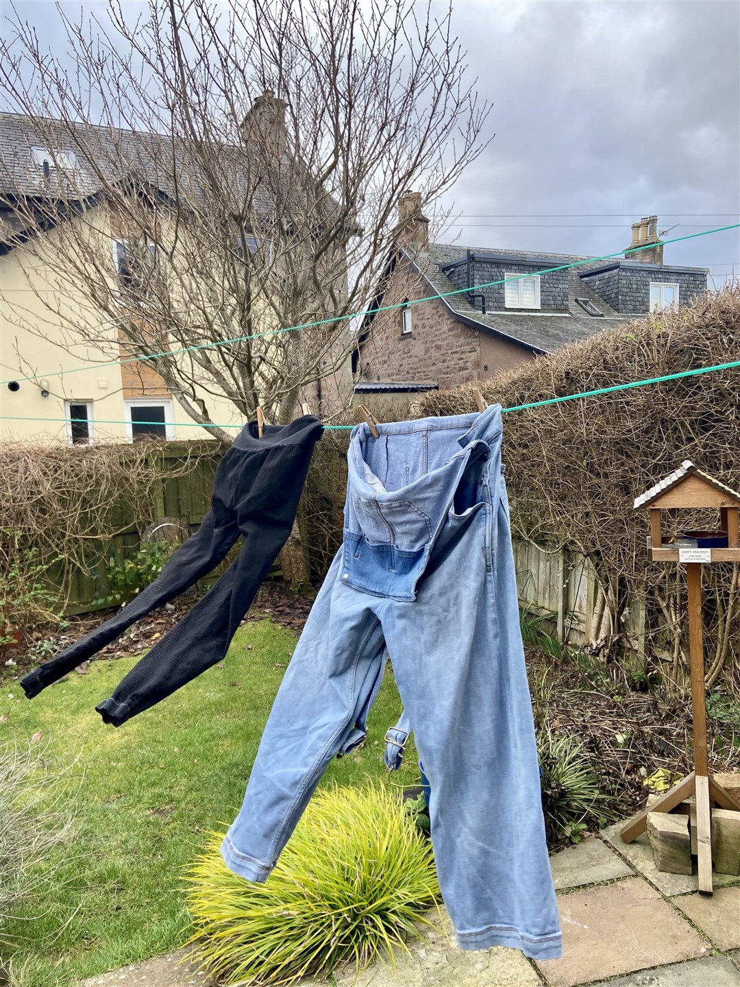 Free solar and wind energy drying the washing.