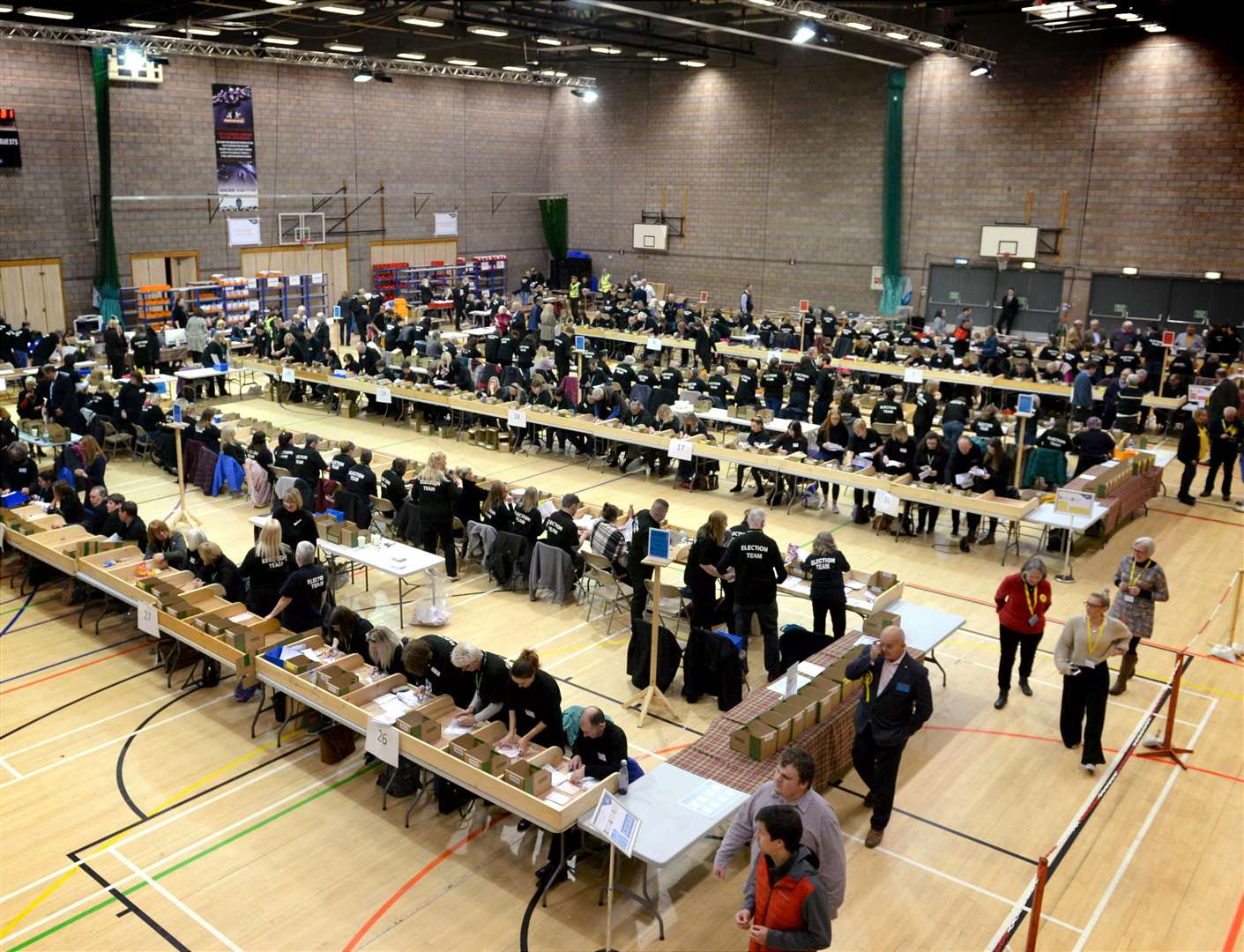 The scenes will be very different this time out to the General Election count at Inverness Leisure Centre in December 2019.