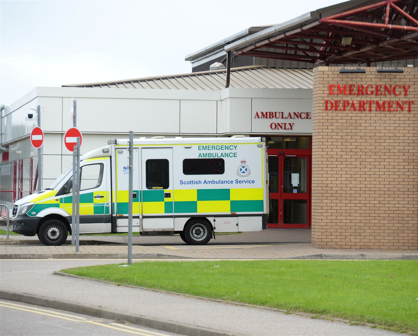 An ambulance at Raigmore Hospital. Picture: Gary Anthony.