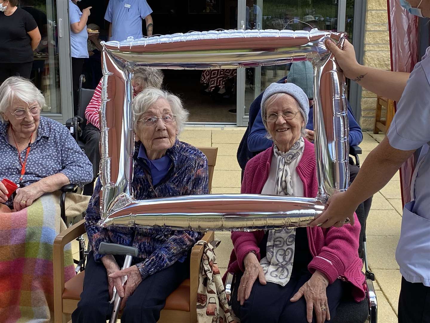 Joy Phillips (left) and Clara Anderson are in the frame at the care home's fun afternoon.