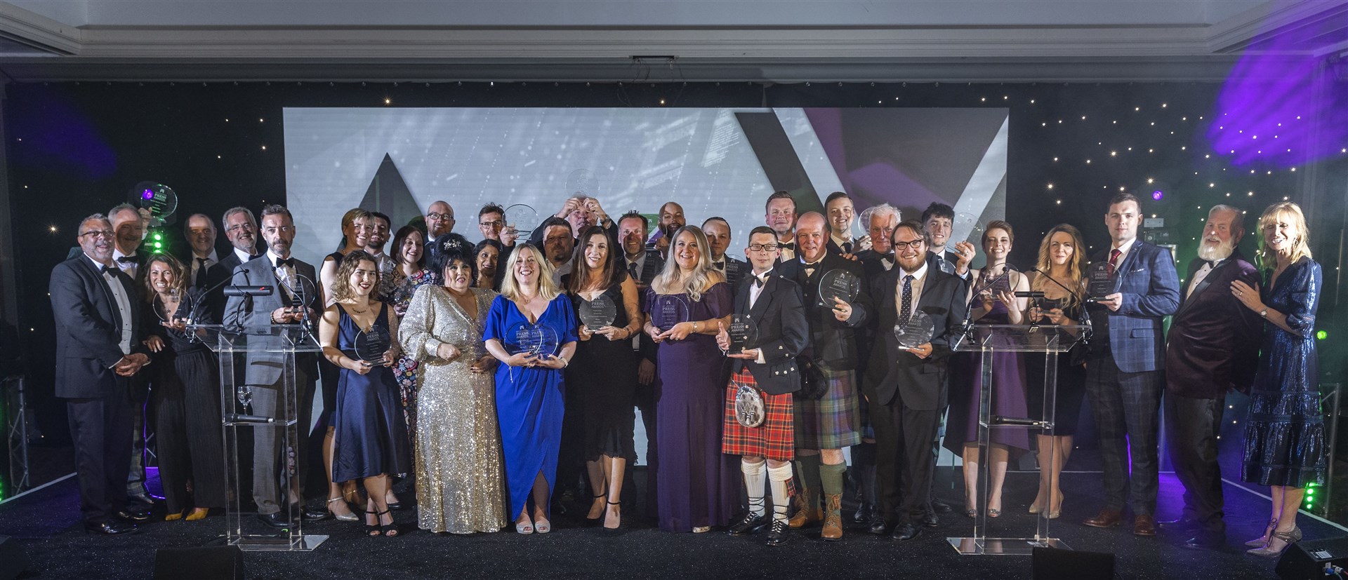 The winners show off their trophies at the 44th Scottish Press Awards. Picture: Andy Barr.