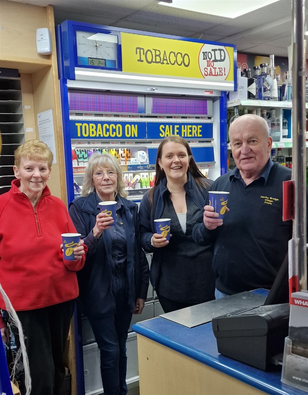 Fond farewell: the staff get together one last time. From left, Barbara Murray, Carol Robinson, Stacey Sutherland and Andy Young.