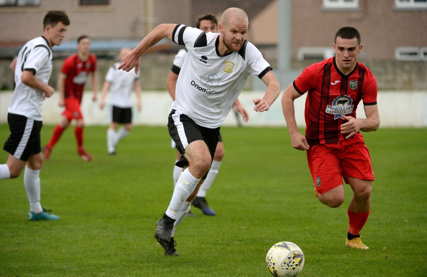 Martin Callum – seen here in action against Fraserburgh – scored the winner. Picture: James Mackenzie.