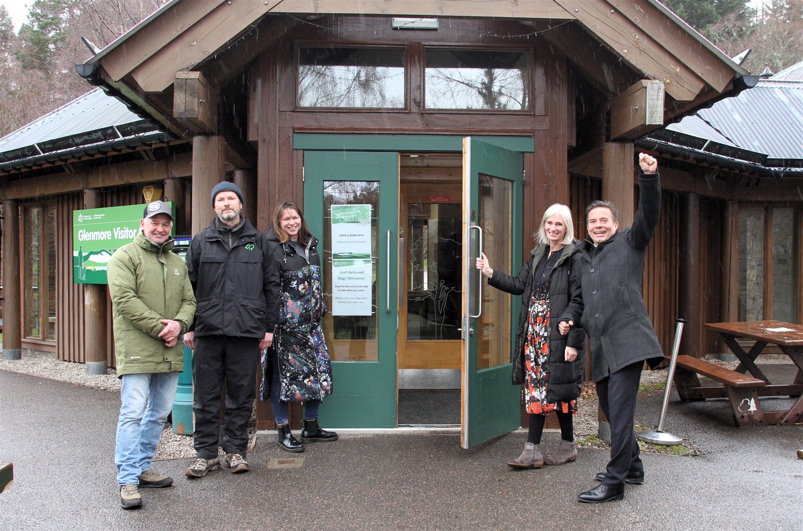 OPENING A NEW ERA: The trust's Mike Gale, Erin MacBean, Kirsty Bruce and Duncan Swarbrick with Paul Hibberd, (second left), of FLS.