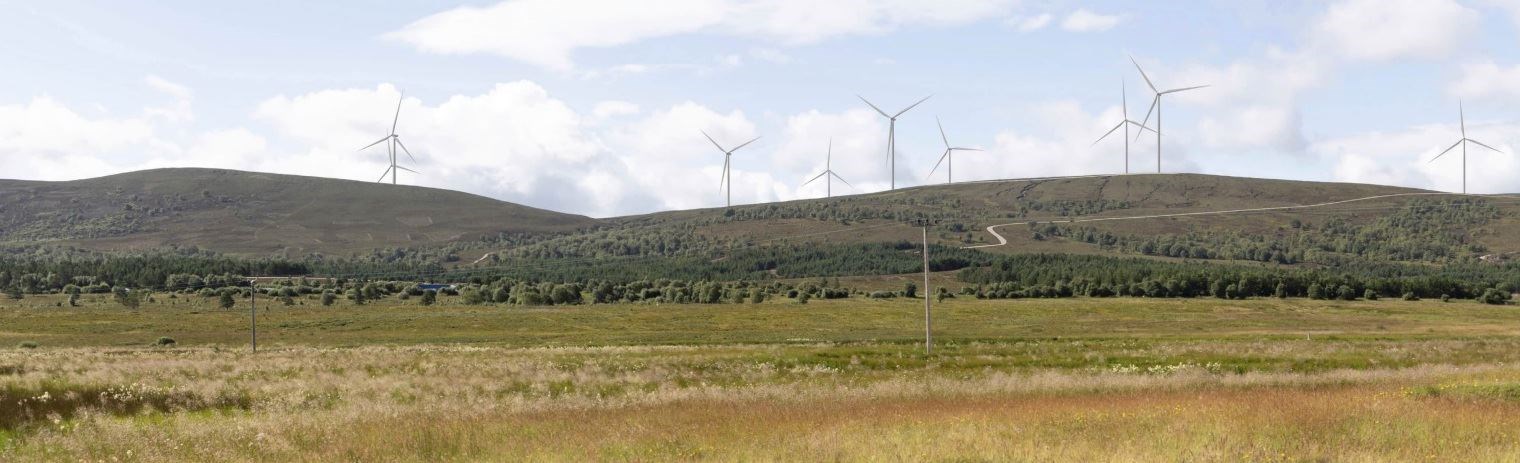 Looking south towards the wind farm from the A9 at Moy. Picture: Galileo Empower.