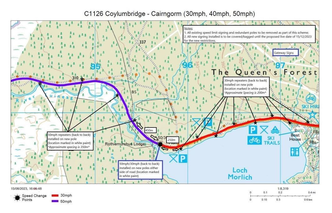 Speeds plan for Loch Morlich road