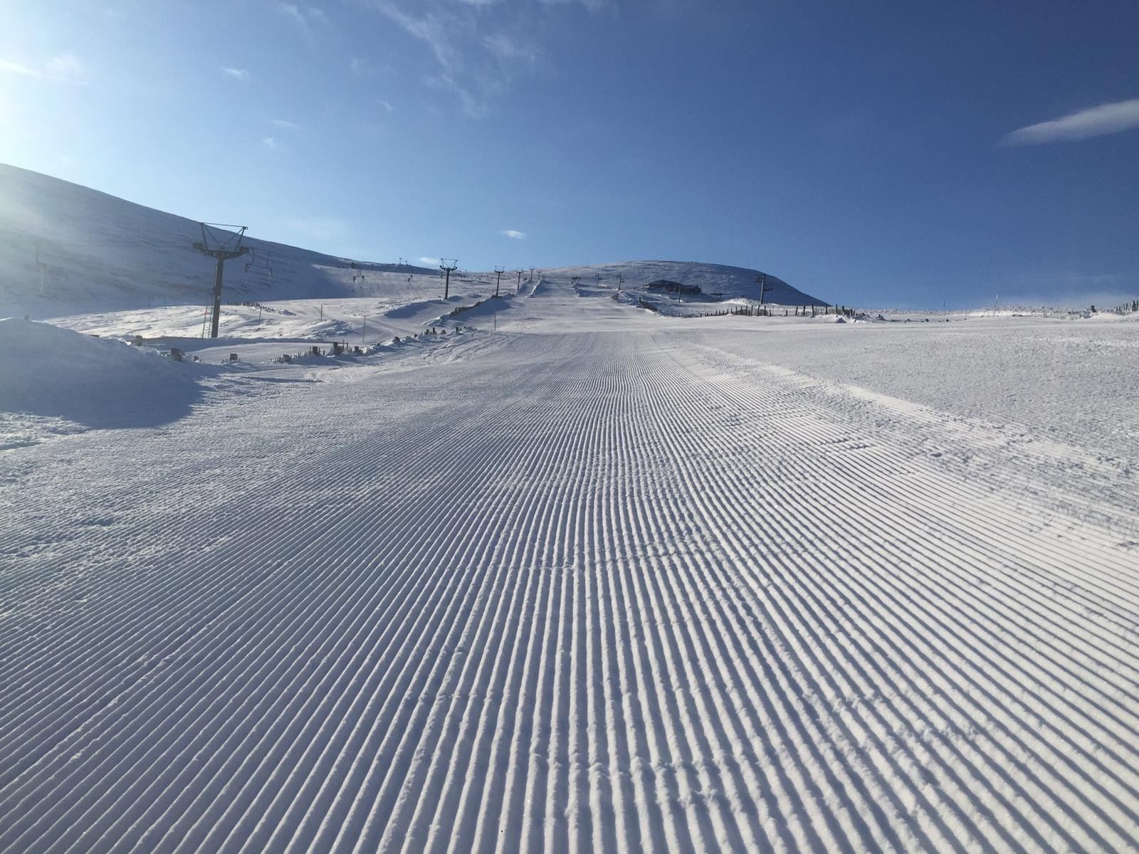 The Ciste all groomed and ready for a day of what promises to be excellent snowsports.