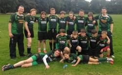 Caithness under-14s, who included four guests from Moray, are seen along with coaches Mark Cannop (left) and Kevin Budge.