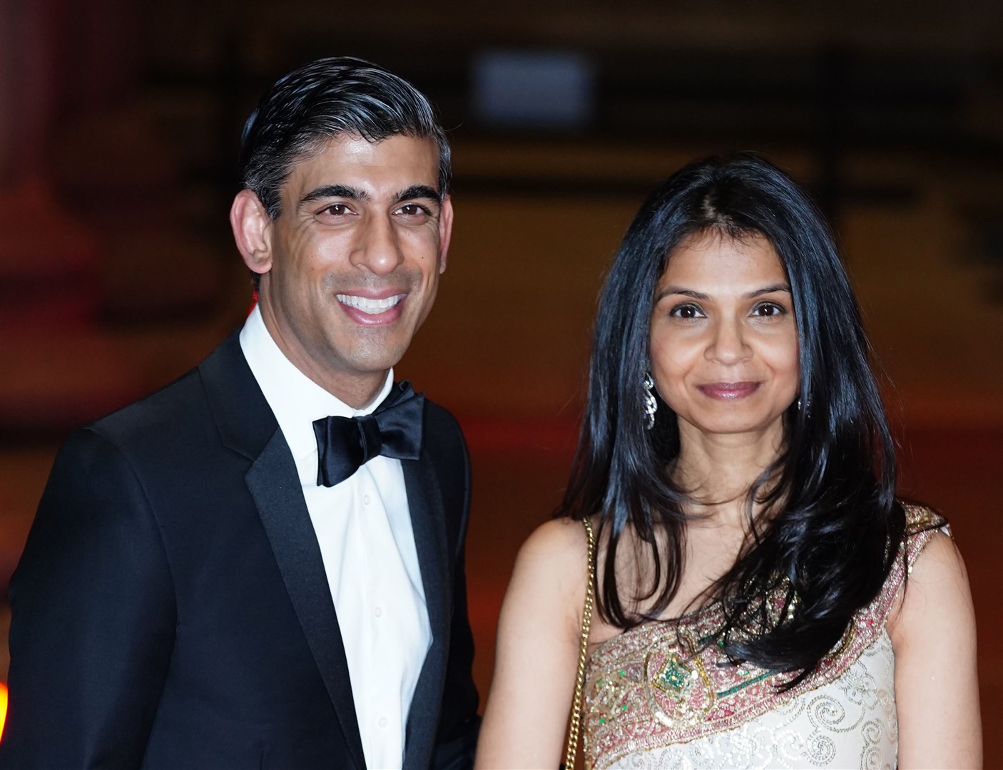Rishi Sunak and his wife Akshata Murthy attend the reception (Ian West/PA)