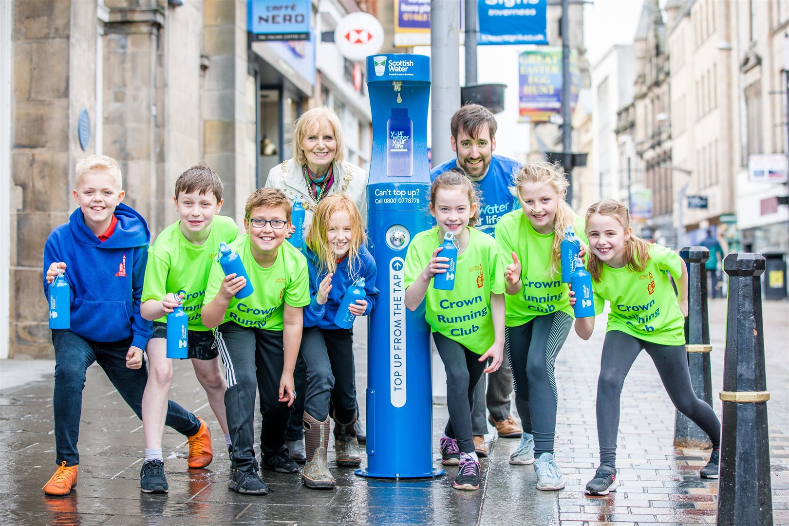 Scottish Water launch of the Top Up Tap on Inverness High Street.