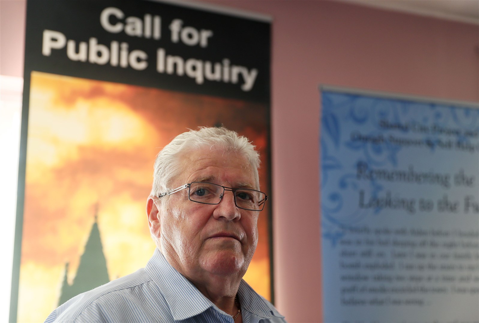Stanley McCombe, who lost his wife Ann in the Omagh bombing, at the Omagh support centre (PA)