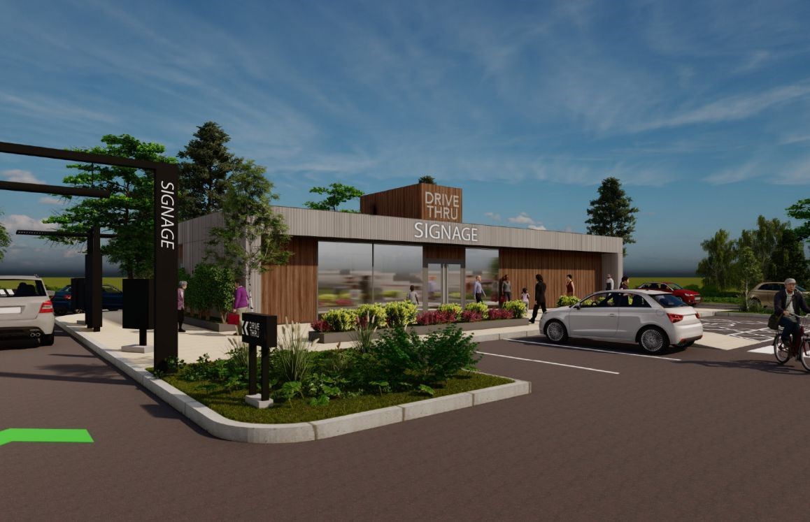 An artist's impression of how the new drive-thru coffee shop would look. Picture: Highland Council planning portal.