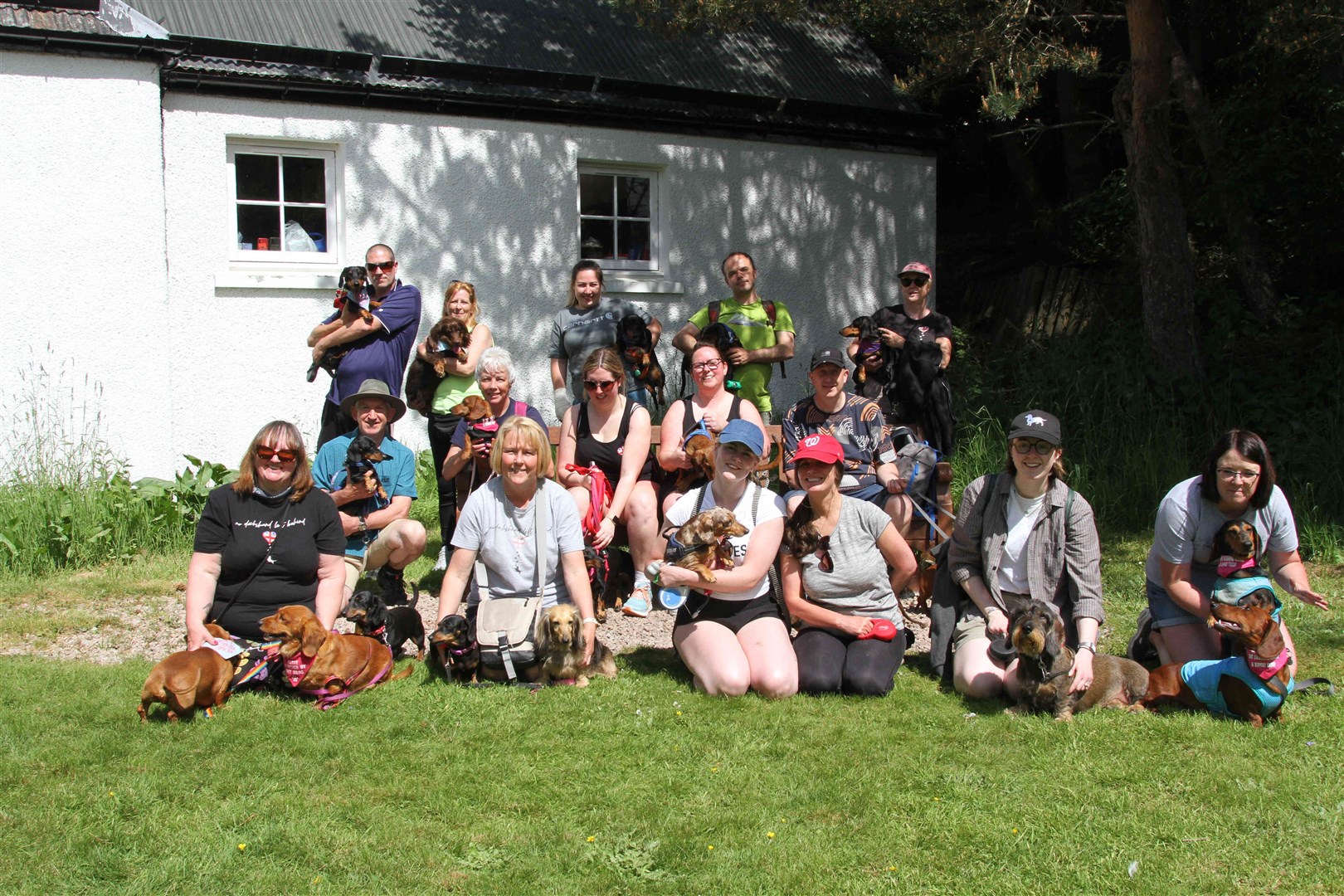 The group take a break at the Glenmore Centre during their big June walkies outing.