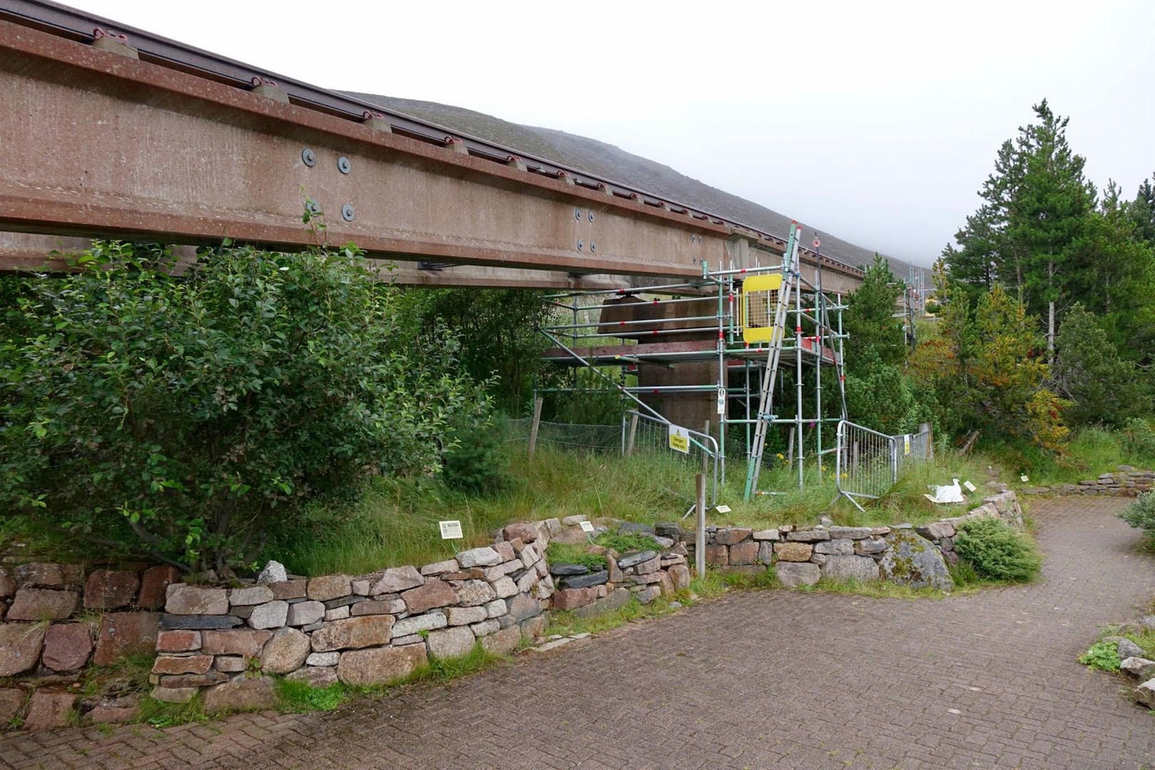 LONG WAY TO GO: Scaffolding has been order of the day for months on the hill.