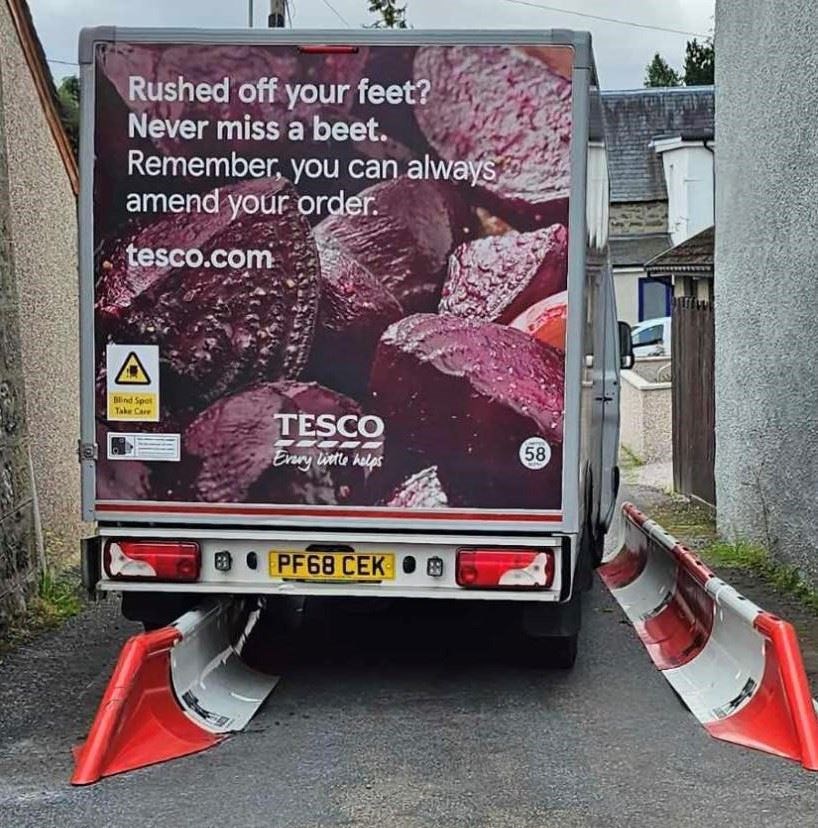 When the Tesco van came to Curley's Lane.