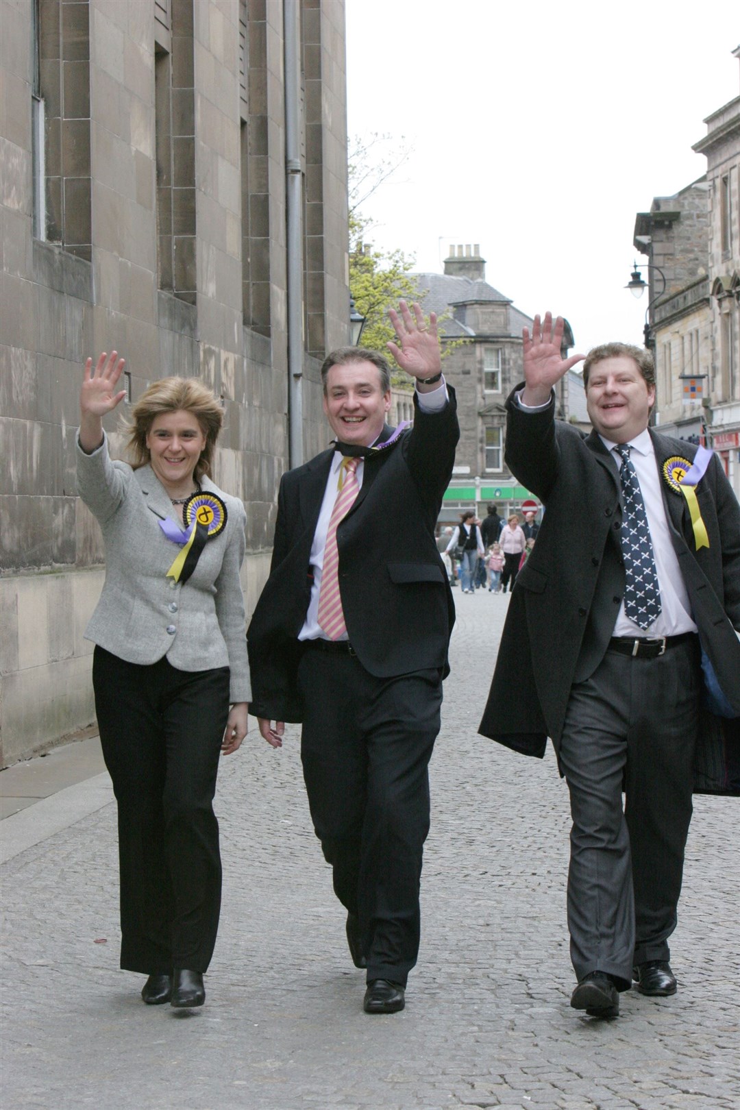 With Nicola Sturgeon and Richard Lochhead on Elgin's Plainstones in 2006.