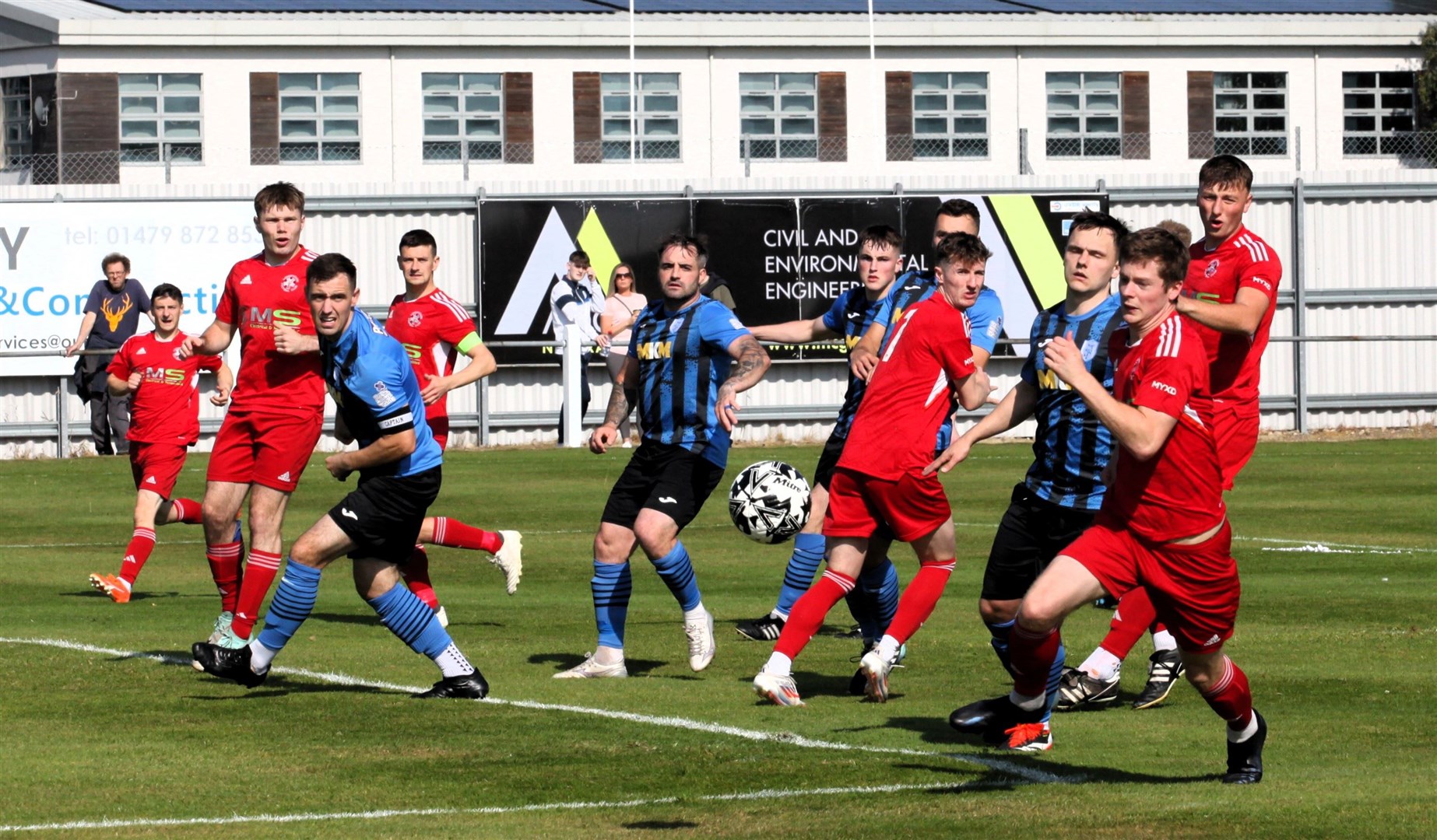 The Jags launch another attack on the Lossie goal during their impressive win at the weekend. Picture: Frances Porter.