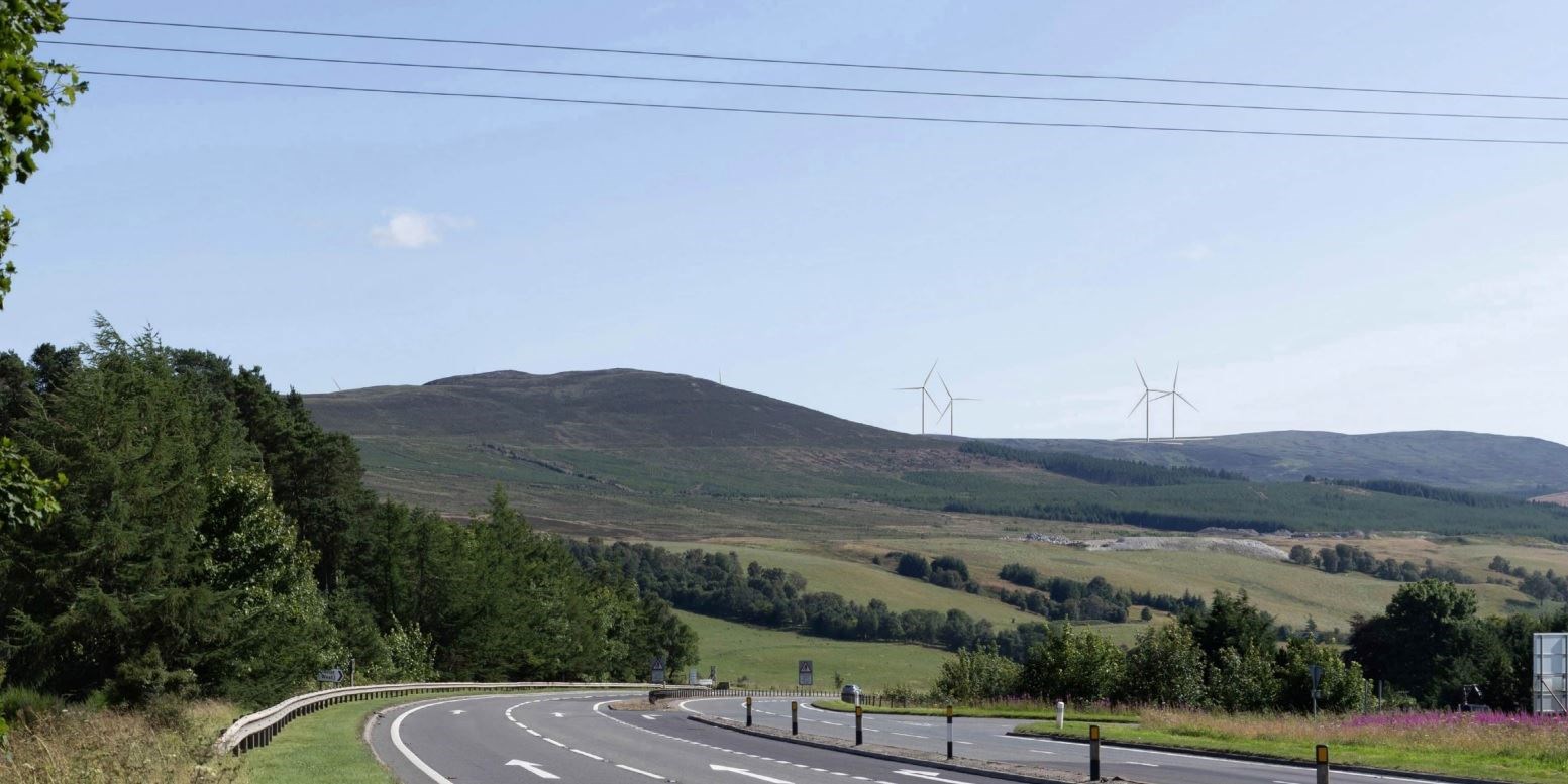 Looking south towards the wind farm from the A9 just north of Daviot. Picture: Galileo Empower.