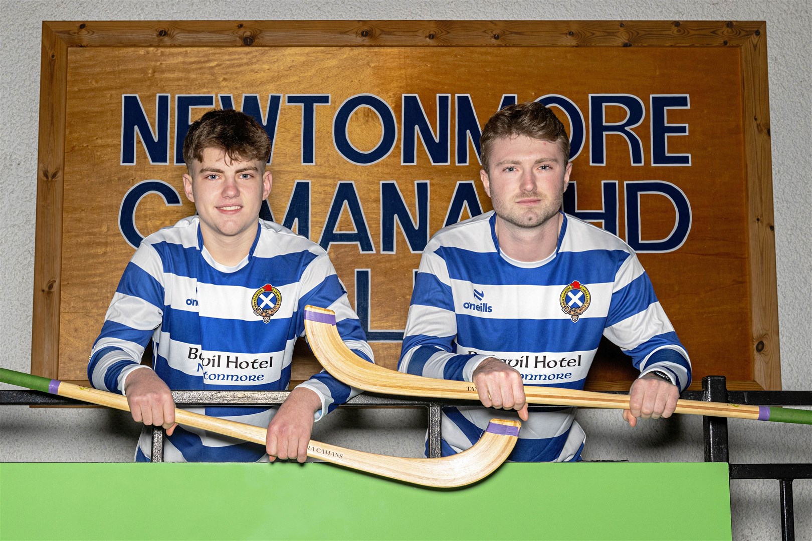 New signings for Newtonmore Matthew (left) and Daniel Sloss. Picture: Neil Paterson.