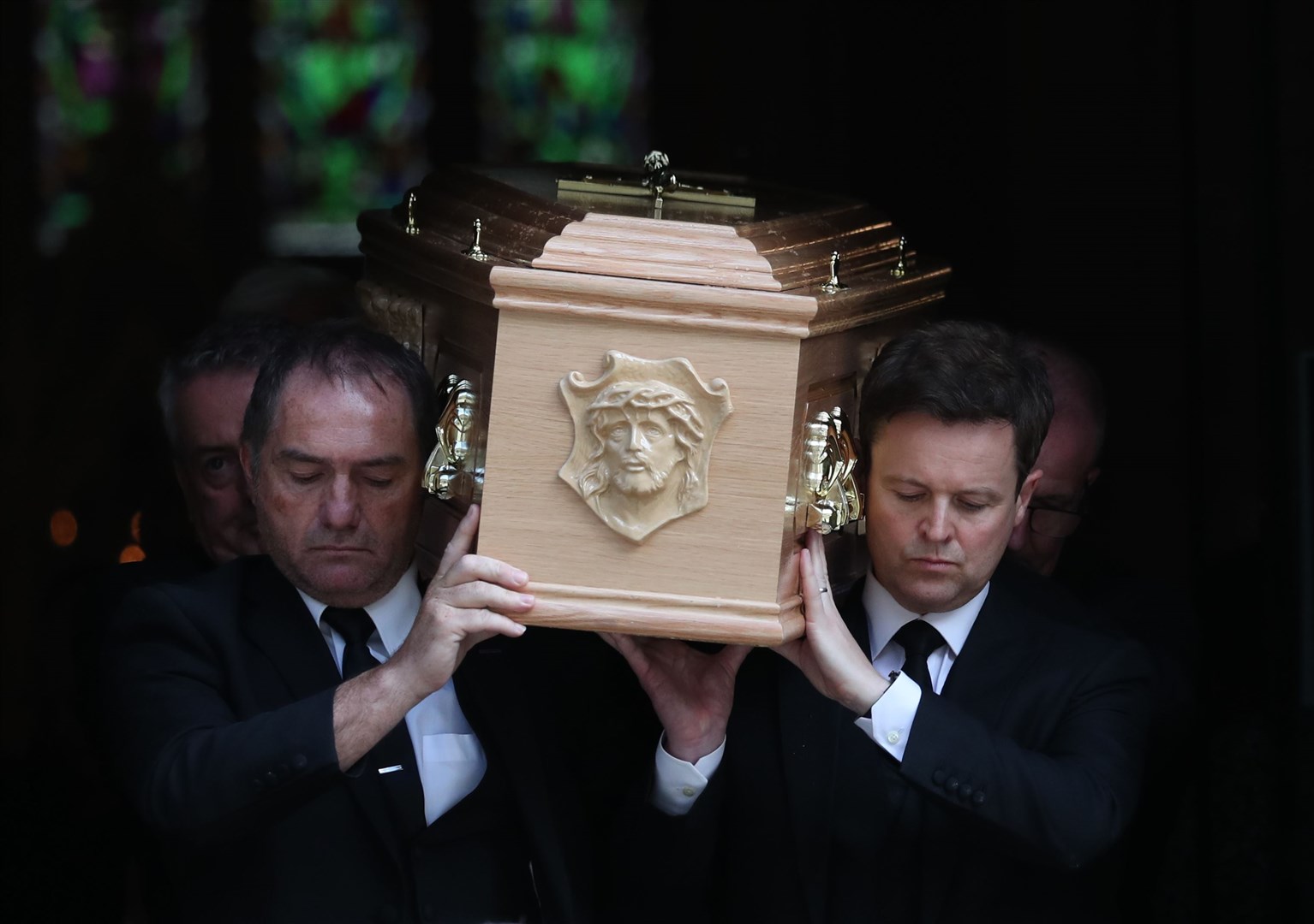 Declan Donnelly, right, told the service his family are still in shock about his brother’s death (Scott Heppell/PA)