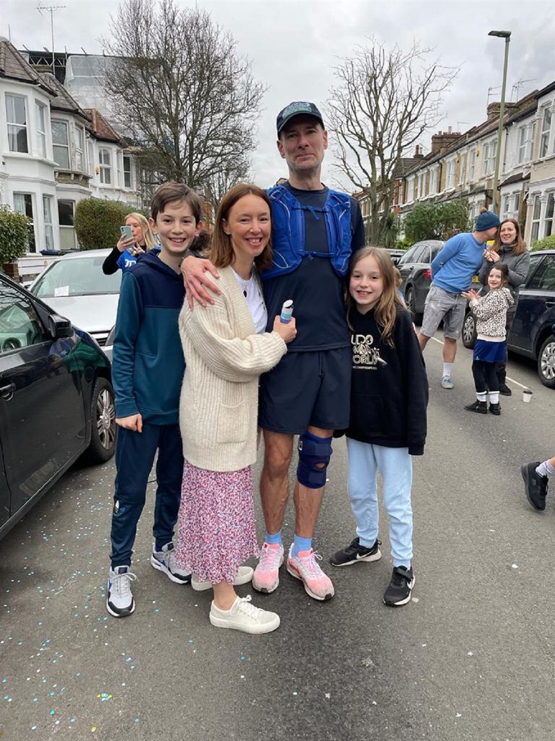 Jamie Austin with (left to right) his son Henry, wife Rachel and daughter Rosie (David Birne/PA)