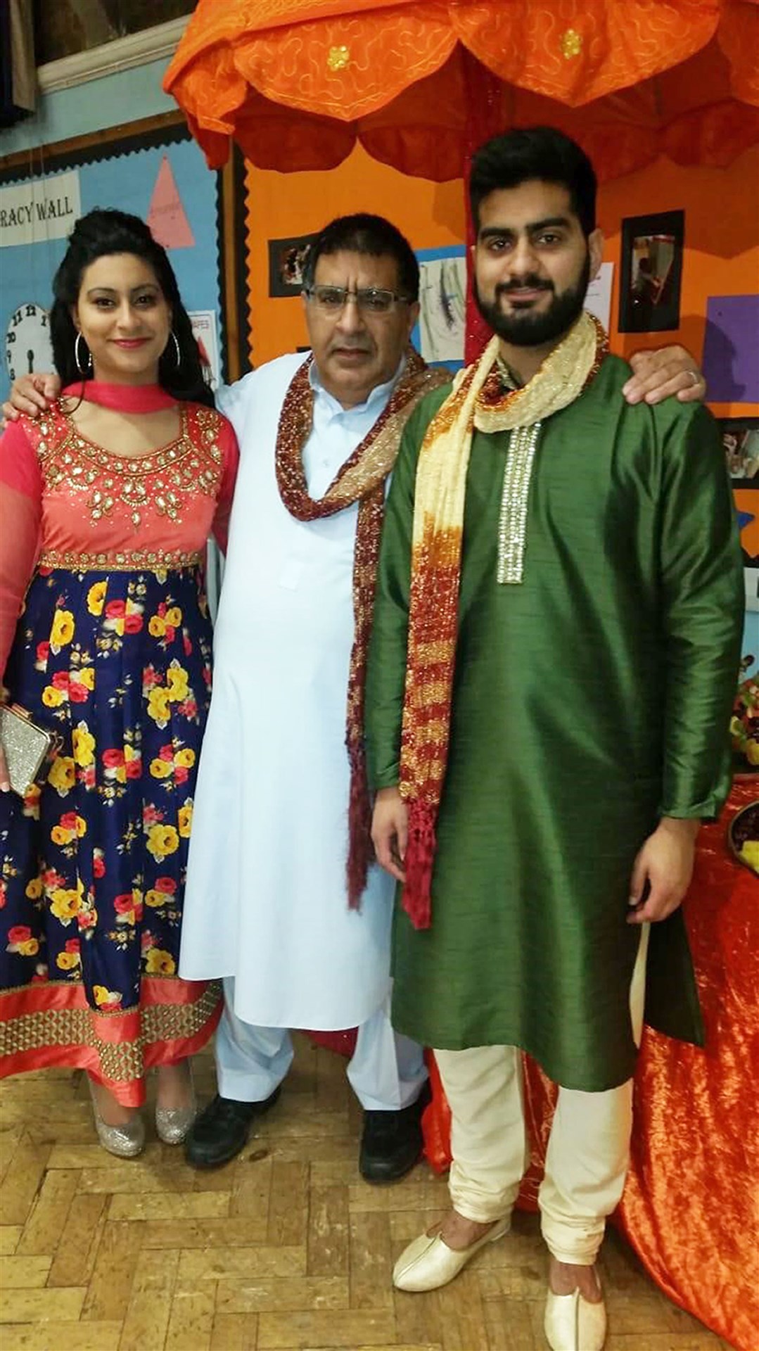 Nassar Hussain with his daughter Farah and son Adam (Family Handout/PA)