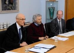 NHS Highland chief executive Roger Gibbins, Highland Council leader Michael Foxley and NHS Highland chairman Garry Coutts - key figures in the plans to merge services.