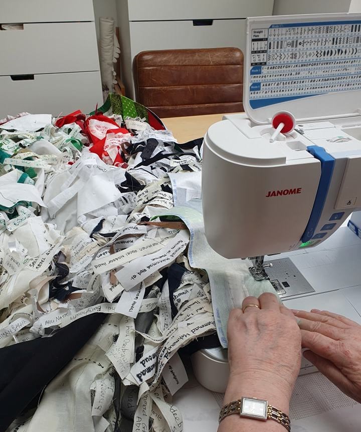 Highland Multicultural Friends creating a border for the project.