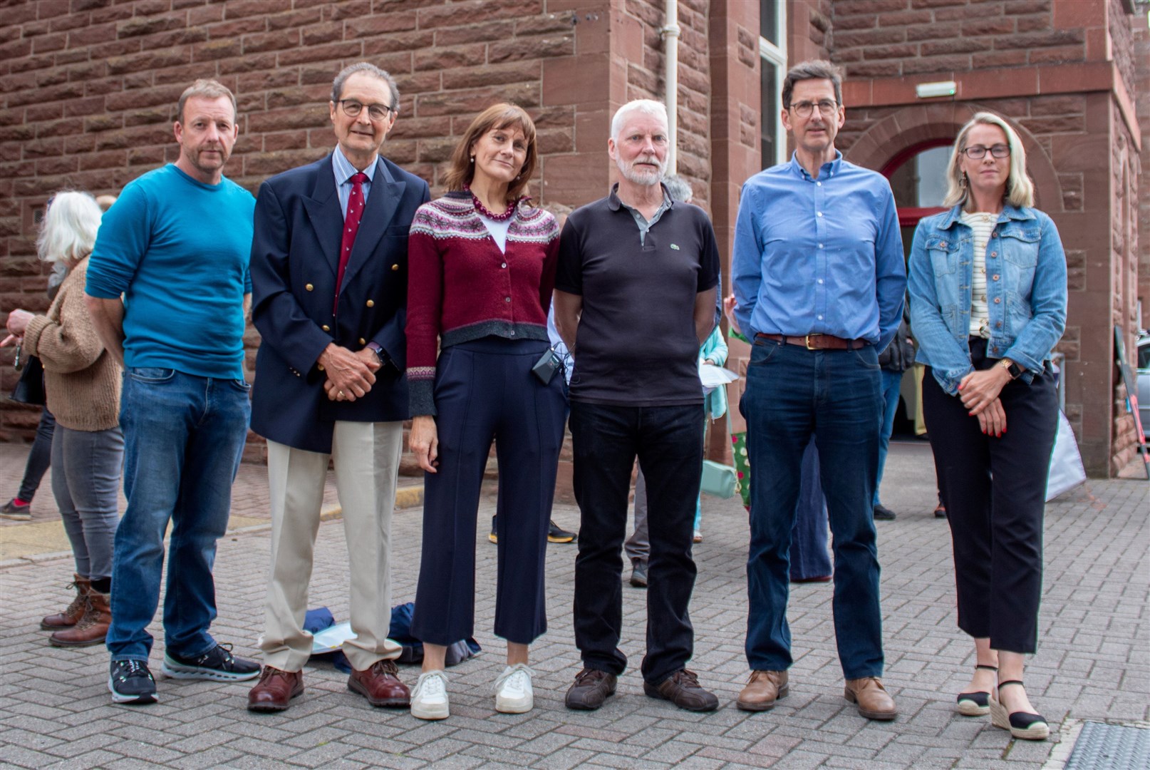 Hosting panel representatives, Phil Macintosh (Strathnairn), Humphrey Clarke (Strathglass), Helen Crawford (meeting chair and Cllr for Aird & Loch Ness), Andy Fraser (Kilmorack), Cameron Kemp (Kirkhill & Bunchrew) and Susan Ogston (Kiltarlity). Picture: Niall Harkiss