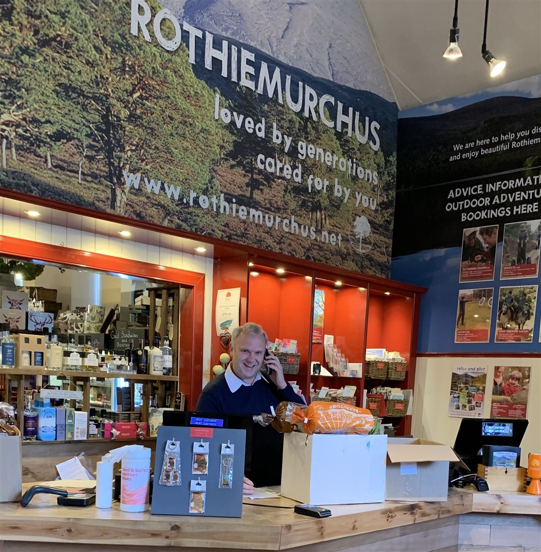 James Easton organising local deliveries from Rothiemurchus Farm Shop