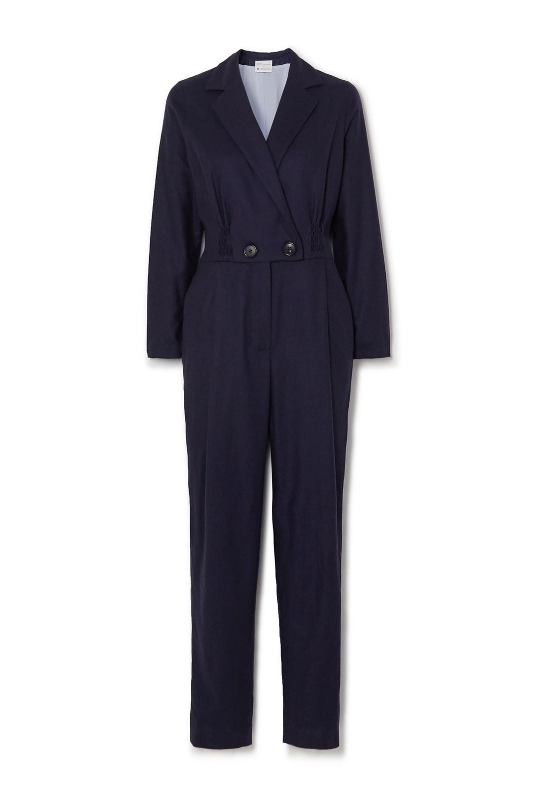 The womenswear double-breasted herringbone cashmere jumpsuit – £895 (Yoox Net-A-Porter for The Prince’s Foundation/PA)