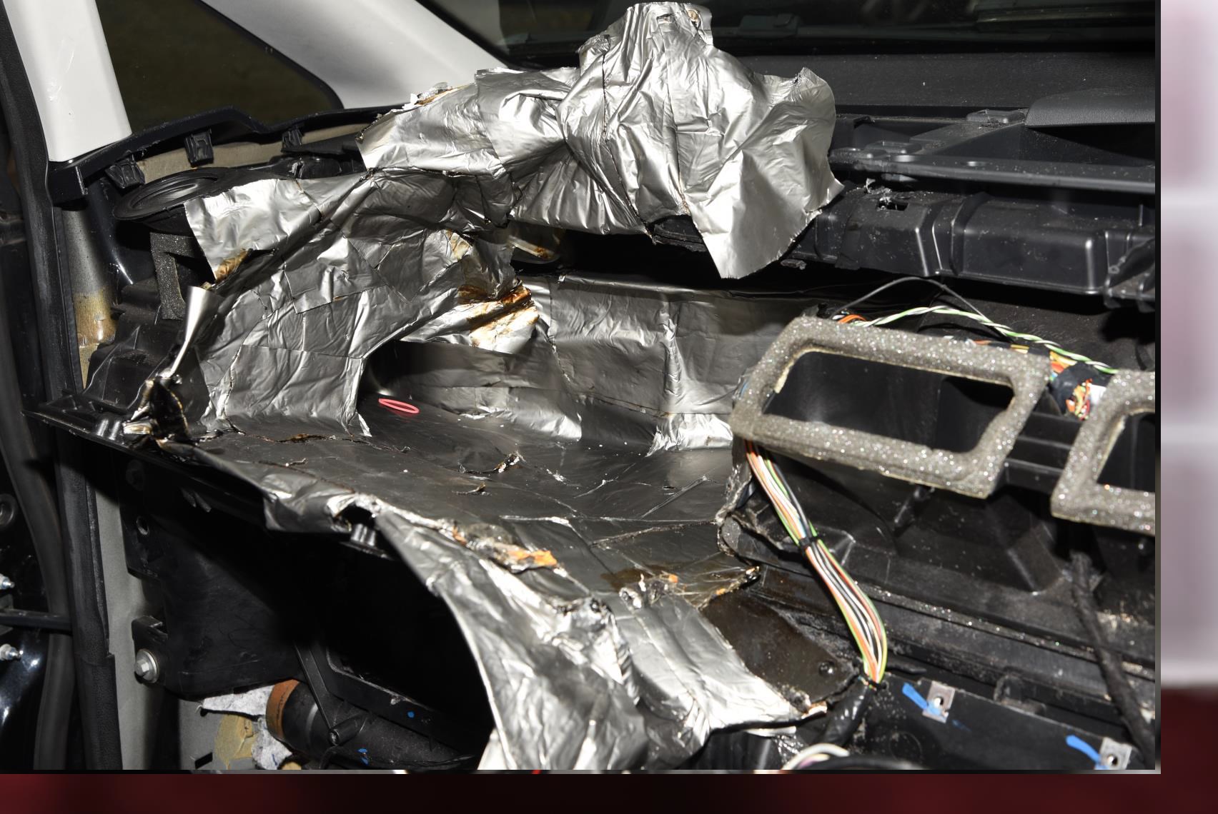 The drugs hide found behind Michael Earp’s car dashboard (NCA/PA)