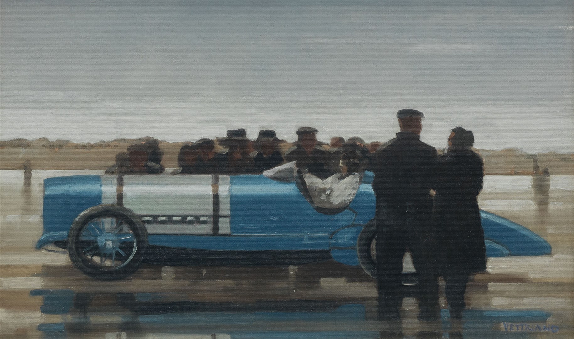 Pendine Beach by Jack Vettriano is expected to fetch up to £30,000 (Bonhams/PA)
