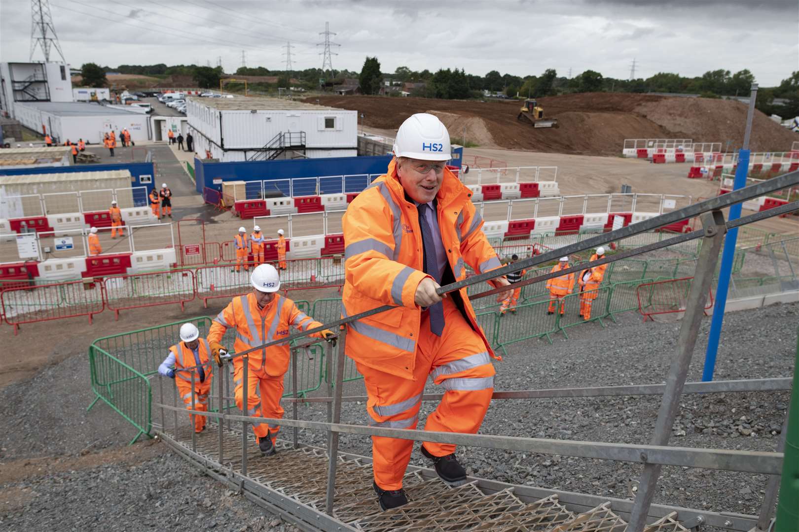 Boris Johnson during a visit to the HS2 Solihull Interchange building site (Andrew Fox/Daily Telegraph/PA)