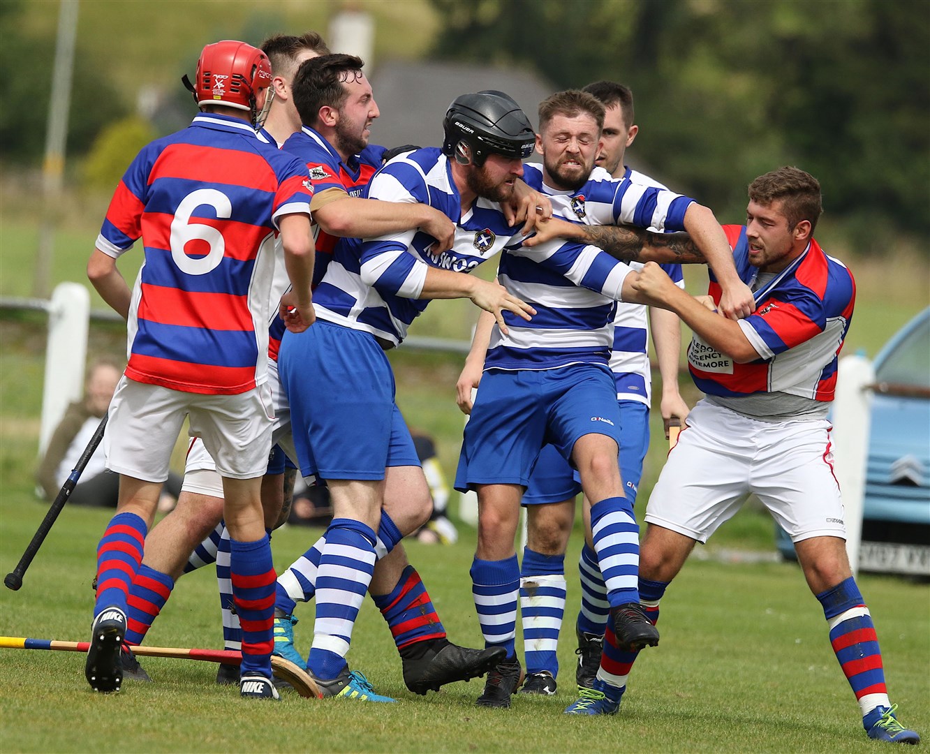 The game proved to be a feisty affair with two red cards shown (Photo: Aidan Woods)