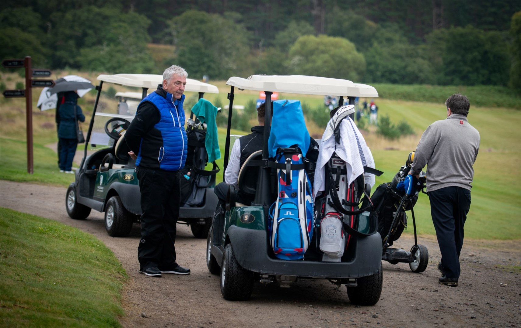 Back to the Spey Valley clubhouse after a round in the rain.
