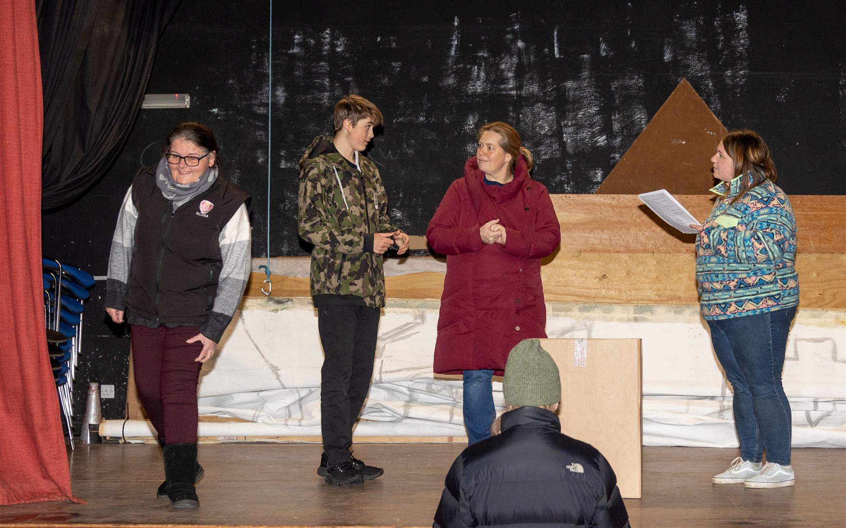Rehearsals back in December, before the postponement.
