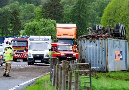 The scene of the accident around 400 metres east of the Kinveachy Junction (Aaron Sneddon)