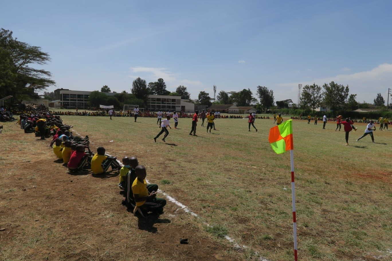 A completed football pitch in Kenya (David Mulo/PA)